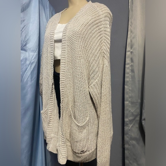 PINK Victoria's Secret Light Gray Knit Cardigan - Picture 8 of 9